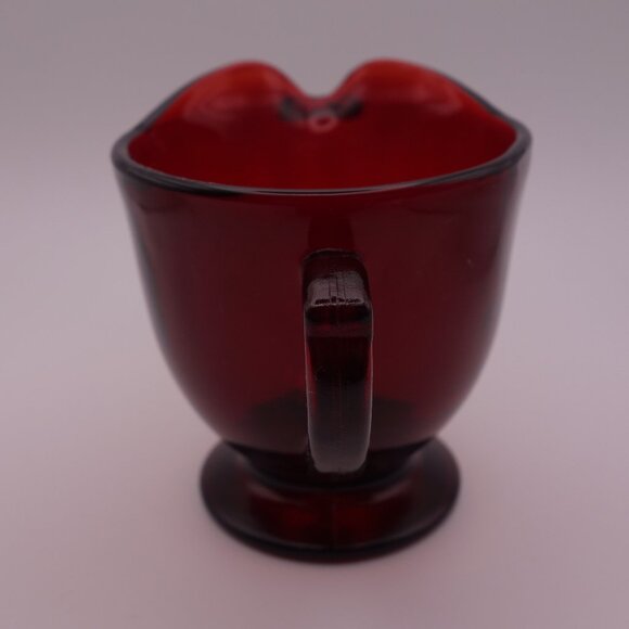 Red Glass Sugar Bowl and Milk Jug Set - Picture 11 of 16